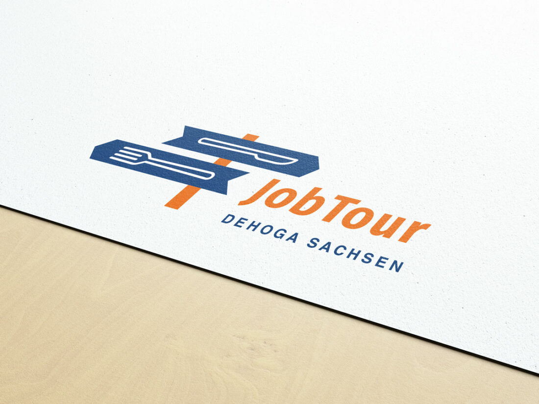 DEHOGA Jobtour Logo Gabel und Messer als Wegweiser